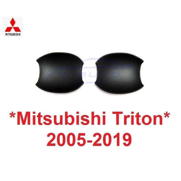 สีดำด้าน 2ชิ้น ถาดรองมือเปิดประตู มิตซูบิชิ ไทรทัน 2005 - 2019 Mitsubishi triton ถ้วยรองมือเปิด เบ้ากันรอย เบ้ามือเปิด
