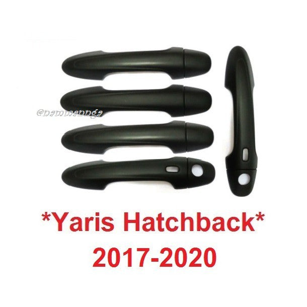สีดำด้าน TOP ครอบมือดึงประตู Toyota Yaris Ativ Hatchback 2017 - โตโยต้า ยาริส ครอบมือเปิด ประตู ครอบมือจับ กันรอย