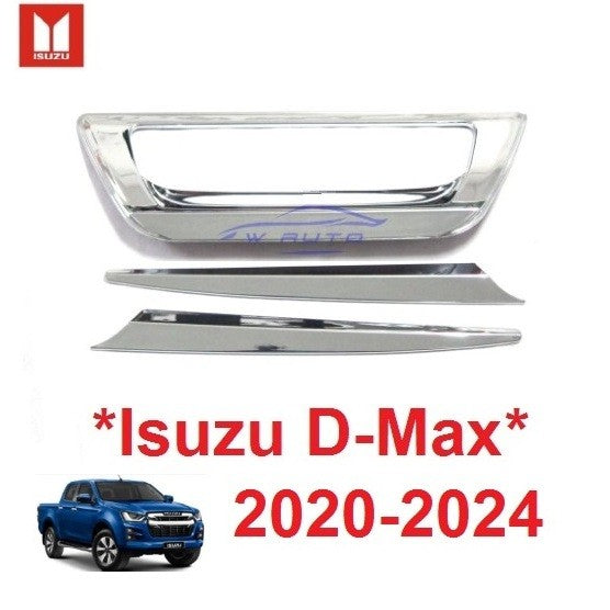 ชุด ครอบเบ้ามือเปิดท้าย ดาบ Isuzu DMAX D-Max 2020 - 2024 มือดึงท้ายรถ อีซูซุ ดีแม็กซ์ ถาดรองมือเปิดท้าย ครอบมือเปิดท้าย