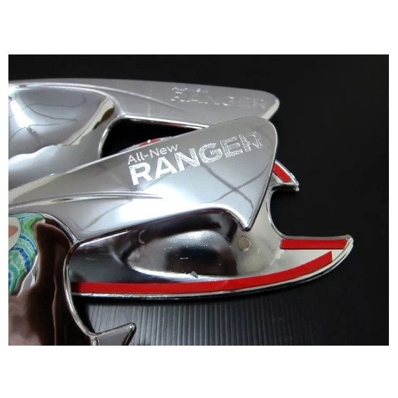 ถาดรองมือเปิดประตู สีชุบโครเมี่ยม Ford Ranger ฟอร์ด เรนเจอร์ 2012-2019 ถ้วยรองมือเปิดประตู เบ้ารองมือเปิดประตู เบ้ามือ - Image 2