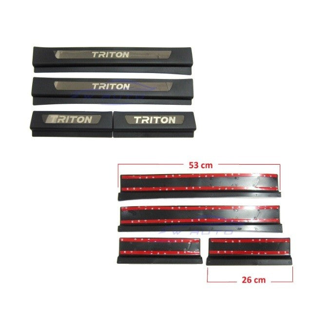 ชายบันไดประตู สีดำด้าน Mitsubishi Triton 2023 2024 2025 สคัพเพลท มิตซูบิชิ ไทรทัน กันรอยขอบประตู ชายบันได กันรอย ของแต่ง - Image 2