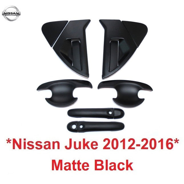 สีดำด้าน ครอบมือจับประตู Nissan Juke 2012 - 2016 นิสสัน จู๊ค ถาดรองมือเปิดประตู เบ้ามือจับประตู กันรอย เบ้ารองมือเปิด
