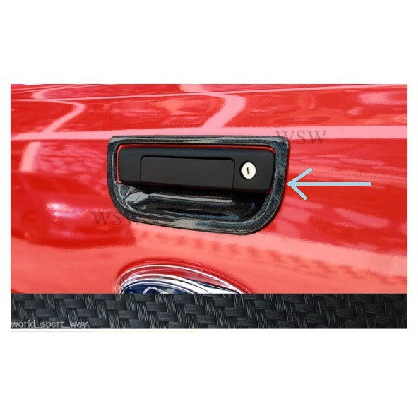 ครอบเบ้าท้าย ลายเคฟล่า FORD RANGER 2012 - 2019 ฟอร์ด เรนเจอร์ ถาดรองมือเปิดท้าย ครอบมือดึงท้าย ครอบมือเปิดท้าย - Image 2