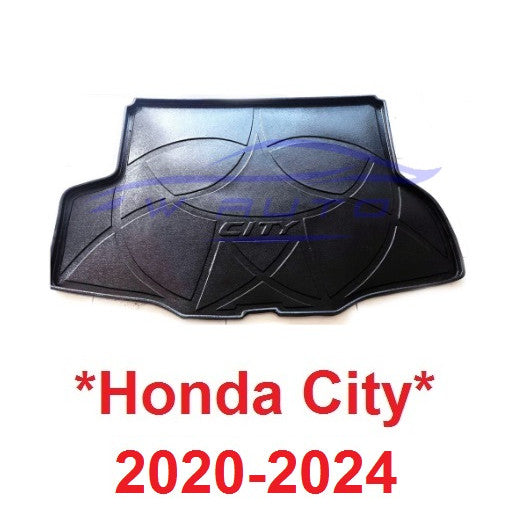 ถาดรองท้ายรถ Honda City 2020 2021 2022 2023 2024 พลาสติก ปูรอง สีดำ ฮอนด้า ซิตี้ กันเปื้อน หลังรถ ถาดท้าย ถาด วางของ