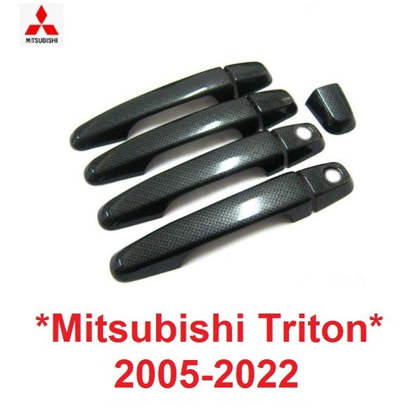 แบบแปะ ไม่top ครอบมือจับประตู Mitsubishi Triton 2005 -2022 ครอบมือดึงประตู มิตซูบิชิ ไทรทัน ครอบมือเปิด ประตู ลายเคฟล่า