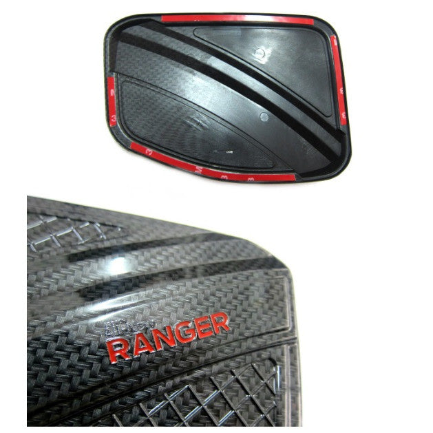 ครอบฝาถังน้ำมัน ลายเคฟล่า โลโก้แดง Ford Ranger PX XLT 2012 - 2021 ฝาถังน้ำมัน ฟอร์ด เรนเจอร์ ฝาครอบ ครอบฝาถัง ฝาถัง 2015 - Image 2