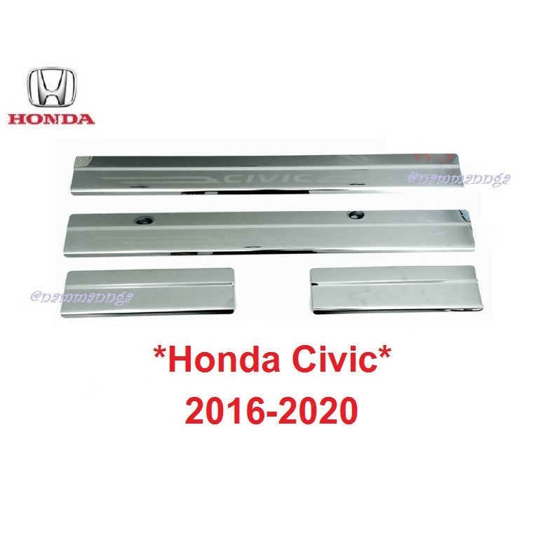 ชายบันไดประตู Honda Civic 2016 -2020 สคัพเพลท ฮอนด้า ซีวิค สแตนเลสสตีล คิ้วกันรอยขอบประตู กาบบันได ชายบันได กันรอยประตู