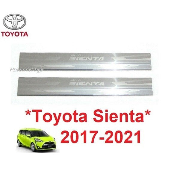 ชายบันไดประตู หน้า2ชิ้น Toyota Sienta XP 2017 - 2021 โตโยต้า เซียนต้า คิ้วกันรอยขอบประตู กาบบันได สคัพเพลท ชายบันได