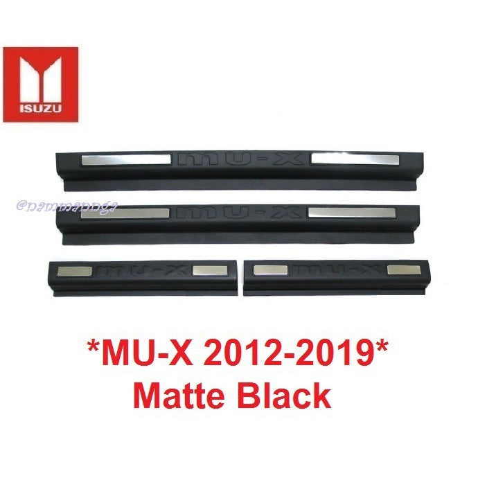 ดำด้าน ชายบันไดประตู สคัพเพลท Isuzu MUX mu-x 2012 - 2019 อีซูซุ มิวเอ็กซ์ คิ้วกันรอยขอบประตู กันรอย mu x ชายบันได