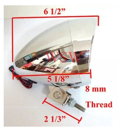 4.5"นิ้ว ตามรูป ไฟหน้า ชุบโครเมี่ยม สำหรับ ชอบเปอร์ ฮาร์เล่ เดวิดสัน Chopper Harley Davidson Motorcycle ดวงไฟ - Image 3
