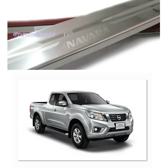 ประตูเปิดแคป ชายบันไดประตู Nissan Navara NP300 2014 -2021 2 นิสสัน นาวาร่า คิ้วกันรอยขอบประตู กาบบันได ชายบันได สคัพเพลท - Image 2