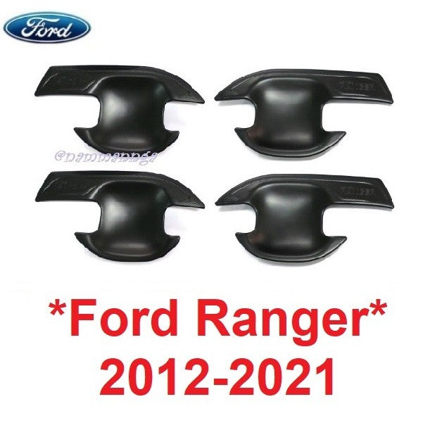 เบ้ารองมือเปิด กันรอย Ford All New Ranger 2012 - 2020 ดำด้าน ฟอร์ด เรนเจอร์ ถาดรองมือเปิด ประตู มือจับ ถาดรองมือ ถ้วย