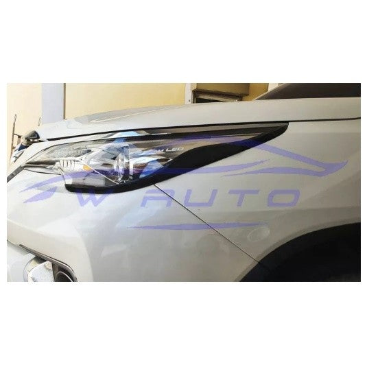 สีดำด้าน ครอบไฟหน้า Toyota Fortuner 2015 - 2021 ของแต่งฟอร์จูเนอร์ ครอบไฟรถโตโยต้า ฟอร์จูเนอร์ ใหม่ คิ้ว ไฟหน้า ฝาครอบ - Image 2