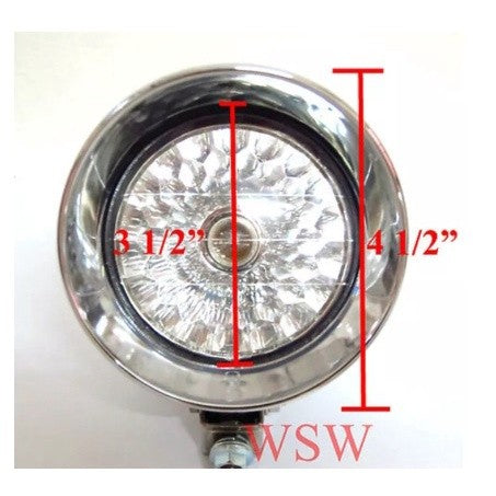 4.5"นิ้ว ตามรูป ไฟหน้า ชุบโครเมี่ยม สำหรับ ชอบเปอร์ ฮาร์เล่ เดวิดสัน Chopper Harley Davidson Motorcycle ดวงไฟ - Image 2