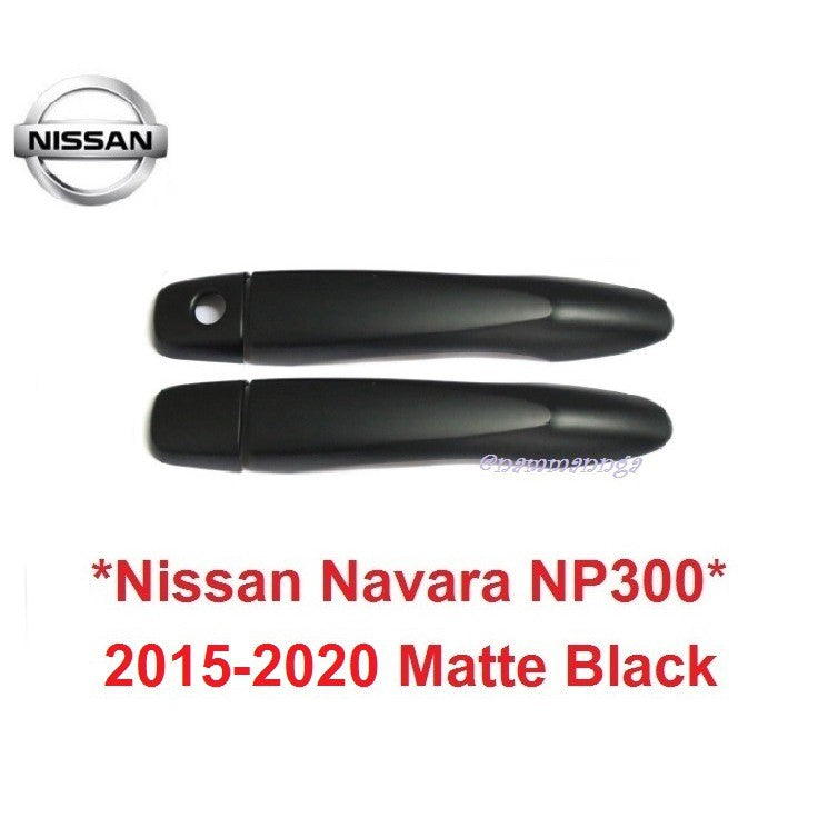 2ประตู ครอบมือจับประตู Nissan Navara NP300 2015 - 2020 สีดำด้าน นิสสัน นาวาร่า NP300 ครอบมือดึงเปิด ครอบที่เปิด ประตู