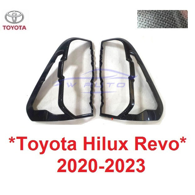 ครอบไฟท้าย ลายเคฟล่า TOYOTA REVO ROCCO 2020 2021 2022 2023 2024 โตโยต้า รีโว่ ร๊อคโค่ ฝาครอบไฟท้าย ครอบ ไฟท้าย แต่งไฟ ไฟ