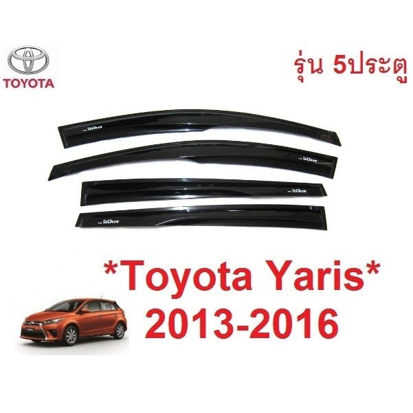ดำ กันสาดประตู โตโยต้า ยาริส 2013 - 2017 Toyota Yaris Hatchback Windshield กันสาด กันฝน ของแต่งยาริส รถยนต์ 2016 5ประตู
