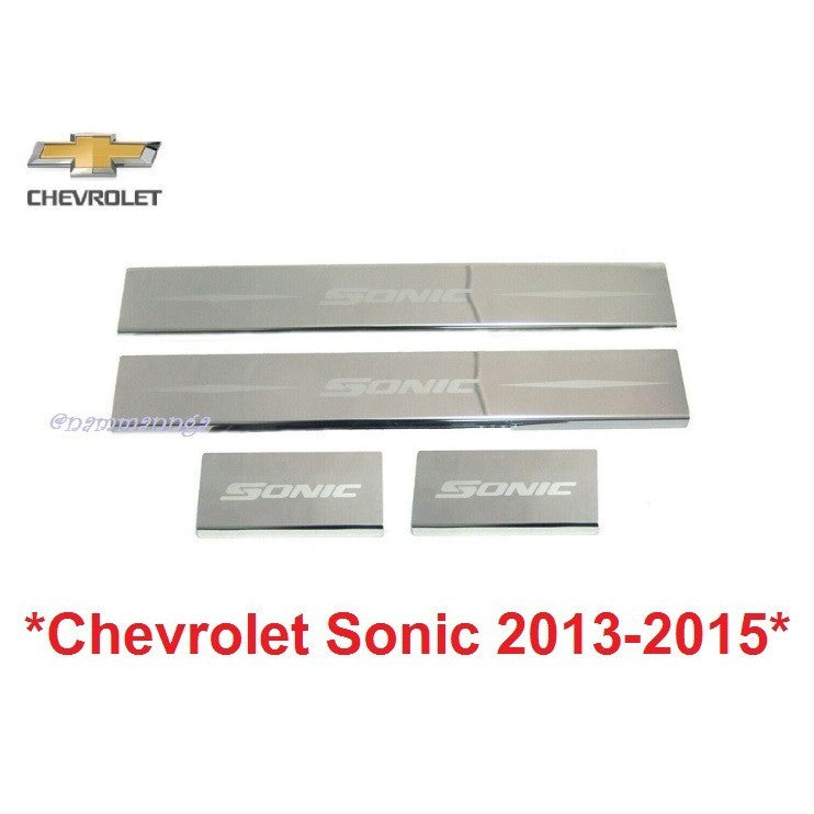 สคัพเพลท ชายบันไดประตู Chevrolet Sonic 2013-2015 4 ประตู เชฟโรเลต โซนิค คิ้วกันรอยขอบประตู กันรอยบันได ชายบันได กันรอย