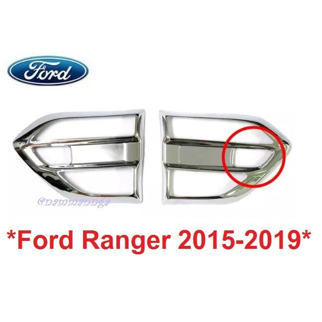 รุ่นมีไฟเลี้ยวครอบแก้มข้าง ชุบโครเมี่ยม FORD RANGER 2015-2019 ครอบไฟแก้ม ฟอร์ด เรนเจอร์ ครอบแก้ม ครอบไฟเลี้ยว ครอบไฟ