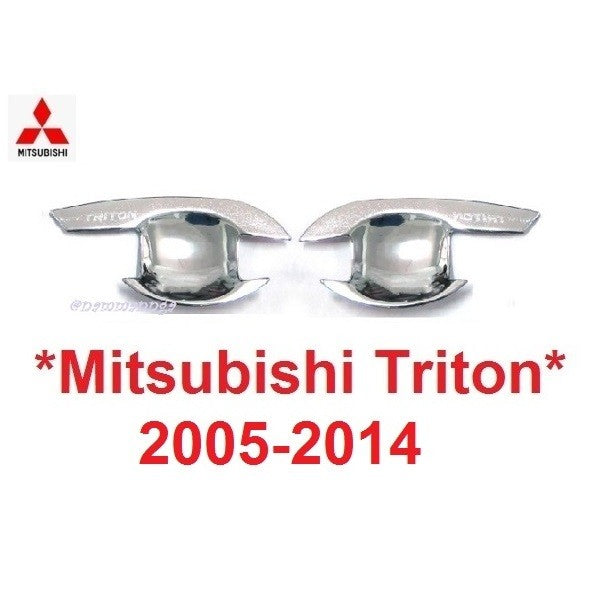 เบ้ารองมือเปิด กันรอย Mitsubishi triton ml mn 2005 - 2014 2015 โครเมี่ยม มิตซูบิชิ ไทรทัน ถาดรองมือเปิดประตู ถ้วย - Image 5