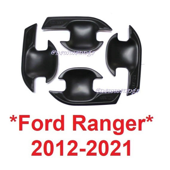 เบ้ารองมือเปิด กันรอย Ford All New Ranger 2012 - 2020 ดำด้าน ฟอร์ด เรนเจอร์ ถาดรองมือเปิด ประตู มือจับ ถาดรองมือ ถ้วย - Image 5