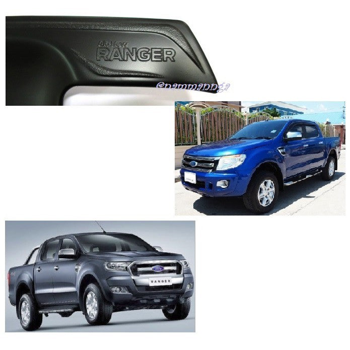 เบ้ารองมือเปิด กันรอย Ford All New Ranger 2012 - 2020 ดำด้าน ฟอร์ด เรนเจอร์ ถาดรองมือเปิด ประตู มือจับ ถาดรองมือ ถ้วย - Image 2