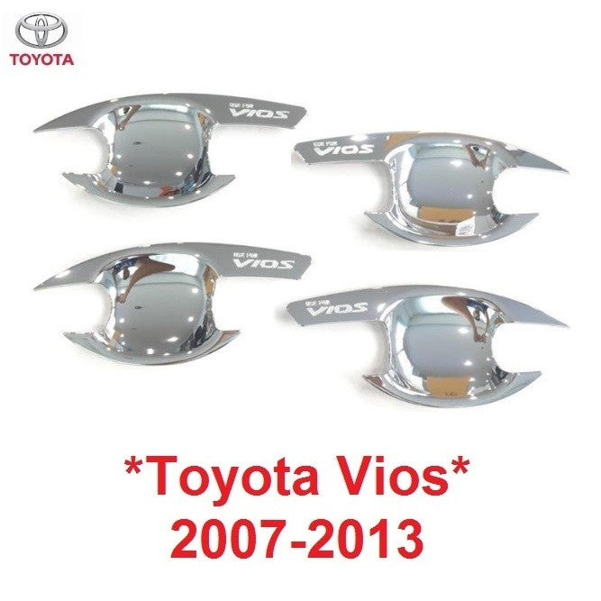 สีชุบโครเมี่ยม เบ้ารองมือเปิด Toyota Vios 2007 - 2013 โตโยต้า วีออส เบ้ามือจับประตู เบ้ามือ ถ้วยรองมือเปิด ถาดรองมือเปิด