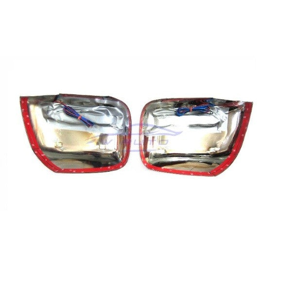 ไฟ LED ครอบกระจกมองข้าง NISSAN NAVARA D40 2006 - 2012 2013 2014 นิสสัน นาวาร่า ครอบกระจก ข้าง ไฟหรี่ขาว สีชุบโครเมี่ยม - Image 2