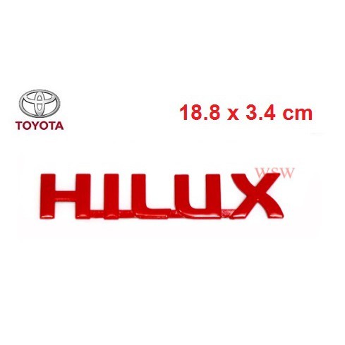 LOGO HILUX แผ่นป้าย TOYOTA HILUX ไฮลักซ์ สีแดง สำหรับรถโตโยต้า วีโก้ SR5 VIGO MK6 MK7 โลโก้ ป้ายชื่อ สติ๊กเกอร์ sticker