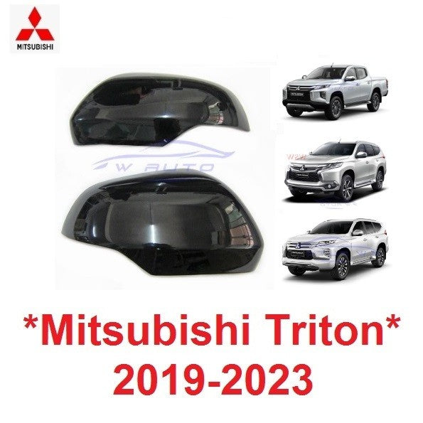ดำเงา ครอบกระจก Mitsubishi Triton 2019 - 2023 มิตซูบิชิ ไทรทัน PAJERO ปาเจโร่ 2015 - 2022 ครอบ กระจก มองข้าง หู MR GLS