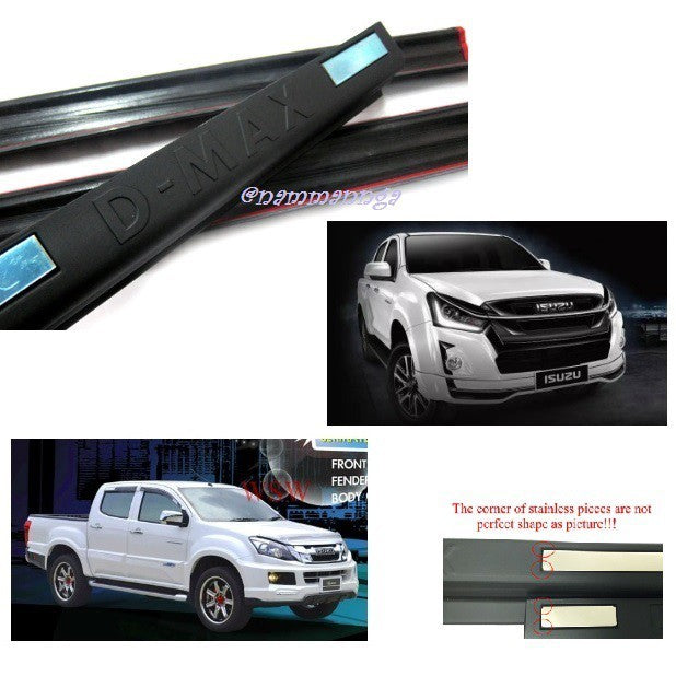 สีดำด้าน ชายบันไดประตู Isuzu D-Max Dmax Stealth 2012 - 2019 อีซูซุ ดีแม็กซ์ รุ่น4ประตู คิ้วกันรอยขอบประตู ชายบันได ประตู - Image 2