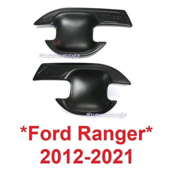 เบ้ารองมือเปิด กันรอย Ford All New Ranger 2012 - 2020 ดำด้าน ฟอร์ด เรนเจอร์ ถาดรองมือเปิด ประตู มือจับ ถาดรองมือ ถ้วย - Image 4