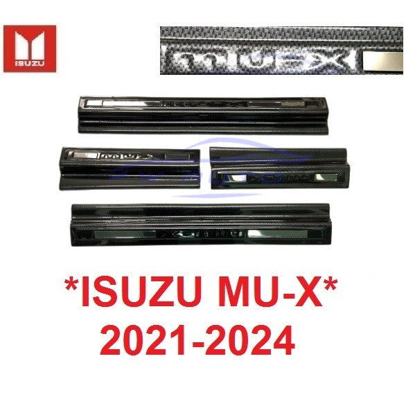 ลายเคฟล่า ชายบันได Isuzu MUX 2021 - 2025 อีซูซุ MU-X มิวเอ็กซ์ ชายบันไดประตู SUV สคัพเพลท กันรอย กันรอยประตู