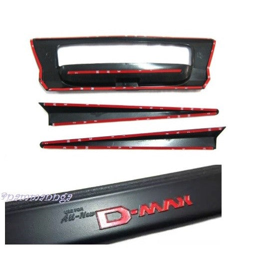 รถตามรูป เบ้ารองมือดึงท้ายรถ ISUZU DMAX D-MAX 2016 - 2019 ดำด้าน อีซูซุ ดีแม็กซ์ ออลนิว ถาดรองมือเปิดท้าย คิ้วฝากระโปรง - Image 2