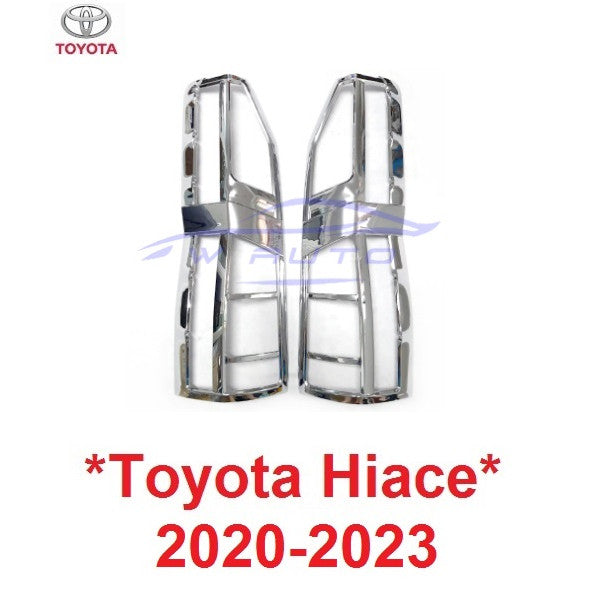 ชุบโครเมี่ยม ครอบไฟท้าย โตโยต้า คอมมิวเตอร์ TOYOTA HIACE COMMUTER 2019 2020 - 2023 ฝาครอบไฟท้าย ครอบ ไฟท้าย รถตู้ 2024