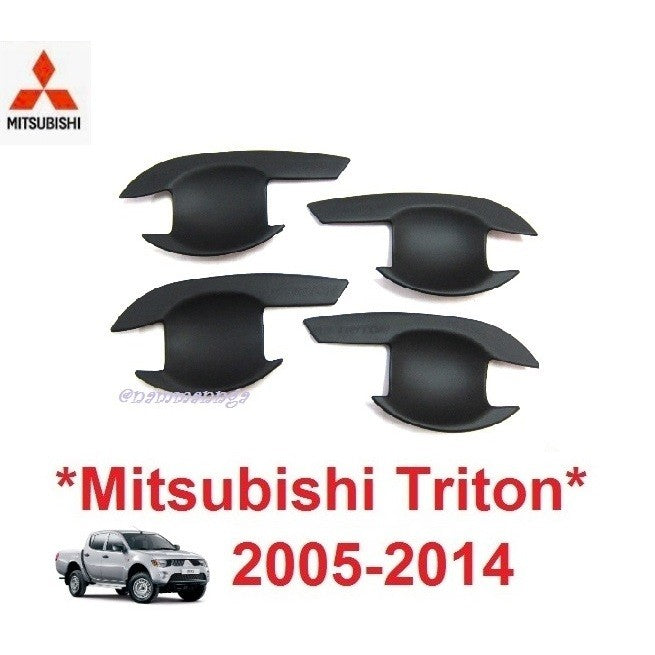 เบ้ารองมือเปิด เบ้ากันรอย Mitsubishi triton ml mn 2005 - 2015 สีดำด้าน มิตซูบิชิ ไทรทัน ถาดรอง ประตู เบ้ามือ