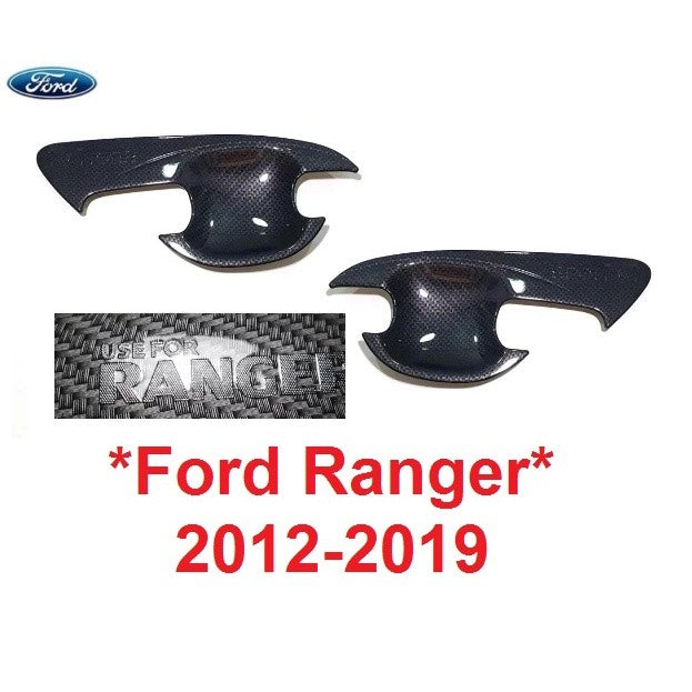 ลายเคฟล่า เบ้ารองมือเปิดประตู ฟอร์ด เรนเจอร์ 2012 - 2019 เบ้ามือ Ford Ranger ถ้วย รอง มือจับ คาร์บอน ถาดรองมือเปิด ประตู