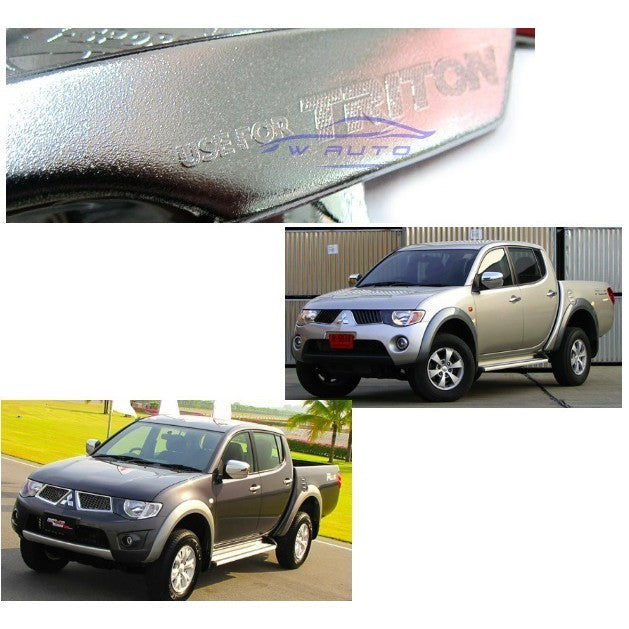 เบ้ารองมือเปิด กันรอย Mitsubishi triton ml mn 2005 - 2014 2015 โครเมี่ยม มิตซูบิชิ ไทรทัน ถาดรองมือเปิดประตู ถ้วย - Image 2