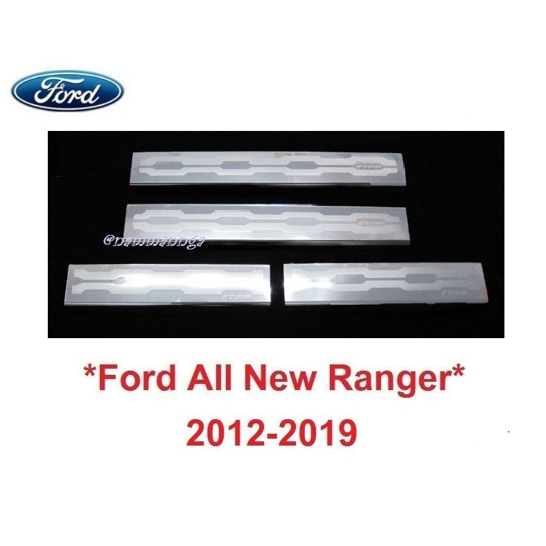 4ประตู  ชายบันไดประตู Ford Ranger PX 2012-2019 ฟอร์ด เรนเจอร์ คิ้วกันรอยขอบประตู กาบบันได ชายบันได กันรอยประตู สคัพเพลท
