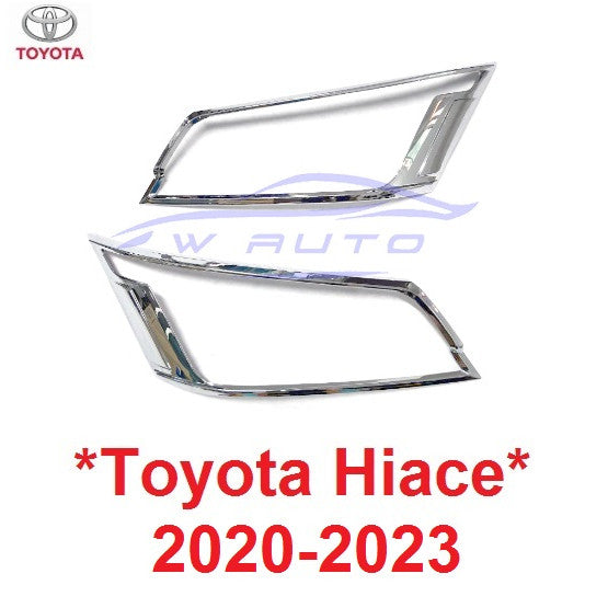 รถตู้ ครอบไฟหน้า โตโยต้า คอมมิวเตอร์ TOYOTA HIACE COMMUTER 2019 2020 - 2024 ฝาครอบไฟหน้า ครอบ ไฟหน้า ชุบโครเมี่ยม 2021