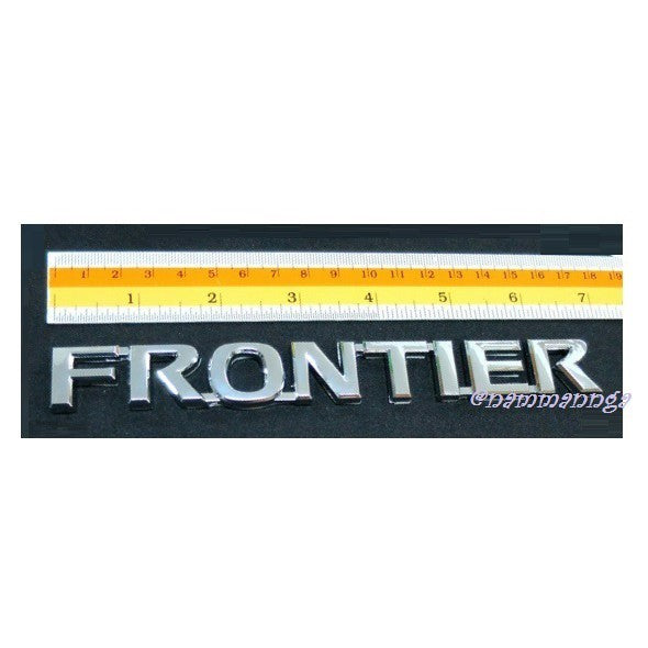 1ชิ้น FRONTIER โลโก้ NISSAN FRONTIER NAVARA D21 D22 D40 นิสสัน ฟรอนเทียร์ ชุบ ปี 1990-2017 17เซนติเมตร สติ๊กเกอร์ ป้าย