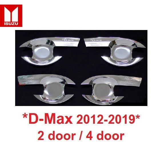 เบ้ารองมือเปิด Isuzu D-Max Stealth 2012 - 2019 อีซูซุ ดีแม็กซ์ 2 ประตู ถาดรอง ประตู เบ้ามือกันรอย ถ้วย เบ้ากันรอย DMAX