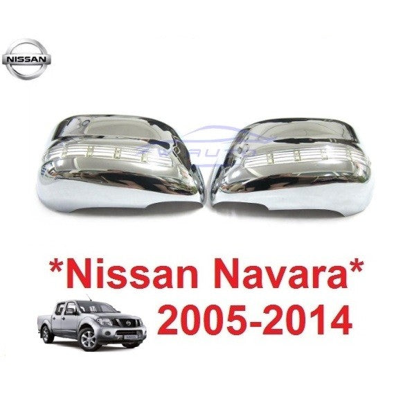 ไฟ LED ครอบกระจกมองข้าง NISSAN NAVARA D40 2006 - 2012 2013 2014 นิสสัน นาวาร่า ครอบกระจก ข้าง ไฟหรี่ขาว สีชุบโครเมี่ยม