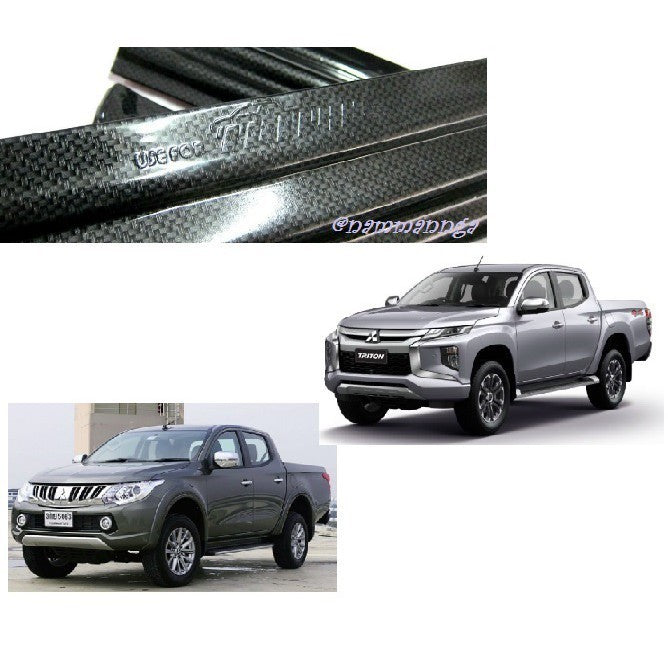 ลายเคฟล่า ชายบันไดประตู MITSUBISHI TRITON MQ MR 2014 2015 - 2019 มิตซูบิชิ ไทรทัน 4ประตู คิ้วกันรอย ชายบันได สคัพเพลท - Image 2