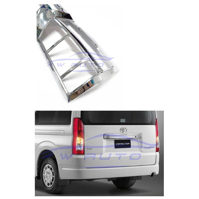ชุบโครเมี่ยม ครอบไฟท้าย โตโยต้า คอมมิวเตอร์ TOYOTA HIACE COMMUTER 2019 2020 - 2023 ฝาครอบไฟท้าย ครอบ ไฟท้าย รถตู้ 2024 - Image 2