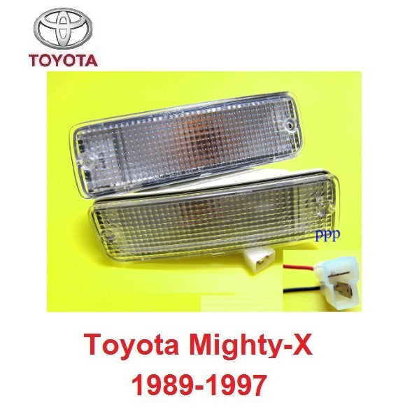 ฝาขาว 2สายไฟ ไฟหรี่กันชน TOYOTA HILUX MIGHTY-X LN85 RN85 RN90 1989-1997โตโยต้า ไมตี้เอ็กซ์ ไฟตัดหมอก ไฟกันชน ไฟหรี่
