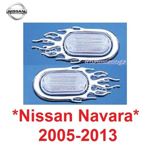 ครอบไฟแก้ม ลายไฟ NISSAN NAVARA D40 TIDA CUBE  2005 - 2014 ชุบโครเมี่ยม นิสสัน นาวาร่า ทีด้า ครอบไฟเลี้ยวข้าง ไฟแก้ม ครอบ