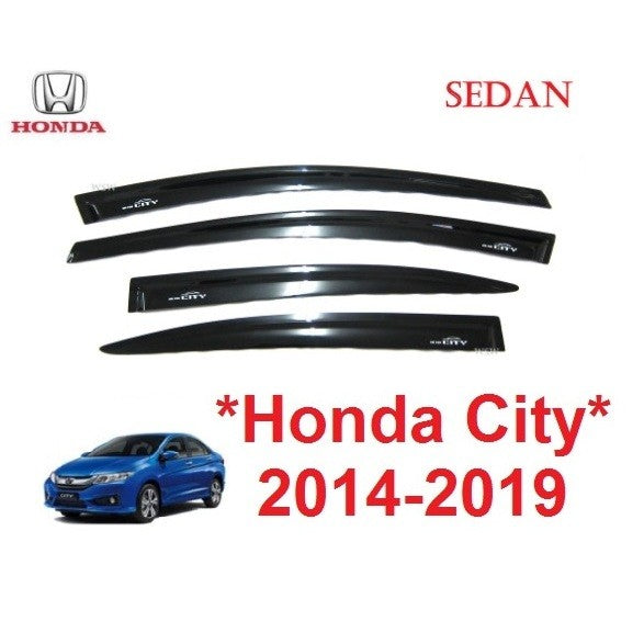 กันสาด สีดำ ฮอนด้า ซิตี้ 2014 - 2019 HONDA CITY Windshield กันสาดประตู กันฝน ของแต่งซิตี้ AO กันแดด