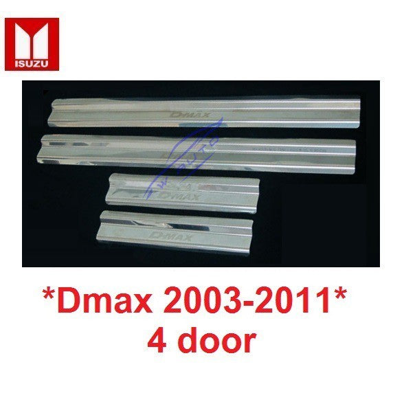 4ประตู ชายบันไดประตู ISUZU DMAX D MAX 2003 - 2011 อีซูซุ ดีแม็กซ์ คิ้วกันรอยขอบประตู กาบบันได ชายบันได กันรอย สคัพเพลท