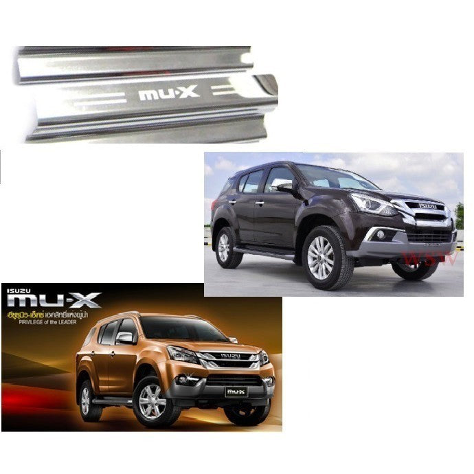 4ประตู ชายบันไดประตู Isuzu MUX 2012 - 2019 สคัพเพลท อีซูซุ มิวเอ็กซ์ คิ้วกันรอยขอบประตู กาบบันได ชายบันได กันรอย MU-X - Image 2